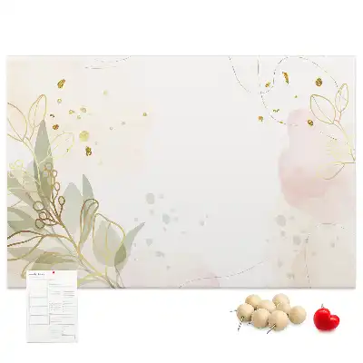 Printed Gold Line Art Cork Board