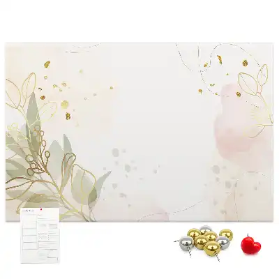 Printed Gold Line Art Cork Board