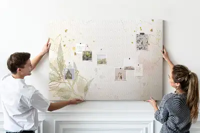 Printed Gold Line Art Cork Board