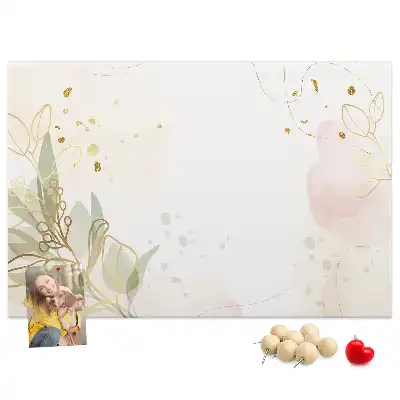 Printed Gold Line Art Cork Board