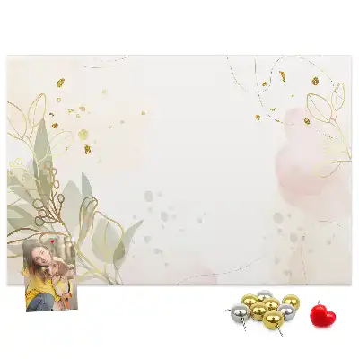 Printed Gold Line Art Cork Board