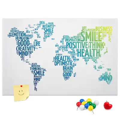 Cork memo board Kind words map