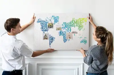 Kind Words Map Cork Memo Board