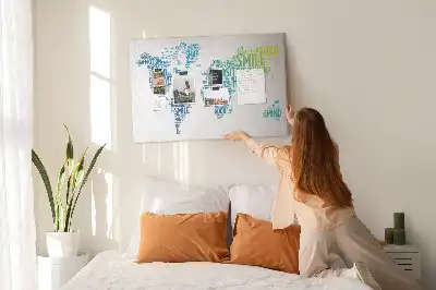 Kind Words Map Cork Memo Board