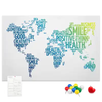 Kind Words Map Cork Memo Board