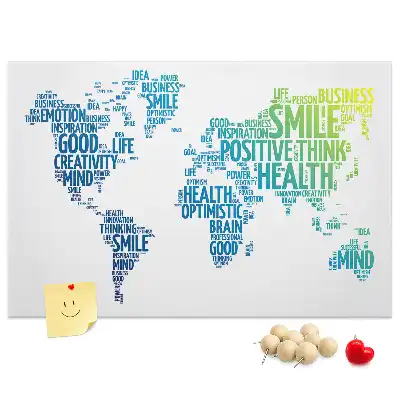 Kind Words Map Cork Memo Board
