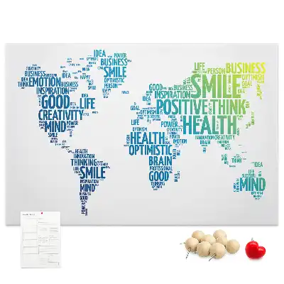 Kind Words Map Cork Memo Board