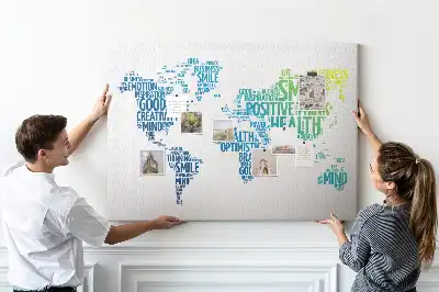 Kind Words Map Cork Memo Board