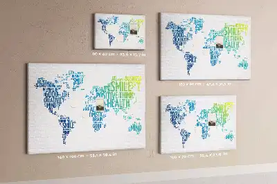 Kind Words Map Cork Memo Board