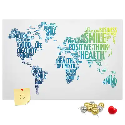 Kind Words Map Cork Memo Board