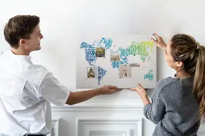 Kind Words Map Cork Memo Board