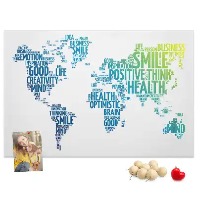 Kind Words Map Cork Memo Board