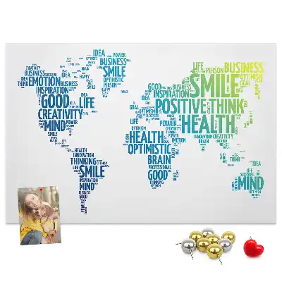 Kind Words Map Cork Memo Board