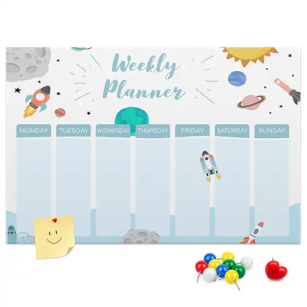 Cork Memo Board Weekly Planner