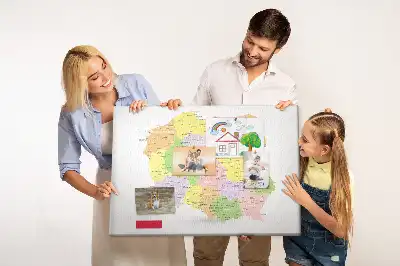 Printed Cork Board Map of Poland