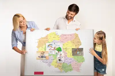 Printed Cork Board Map of Poland