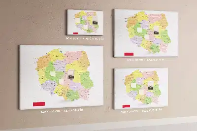 Printed Cork Board Map of Poland