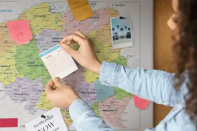 Printed Cork Memo Board Map of Poland