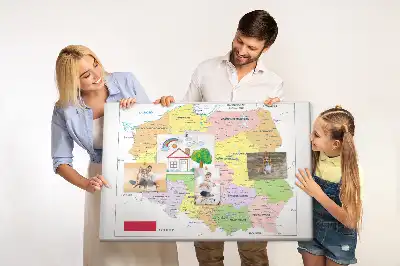 Printed Cork Memo Board Map of Poland