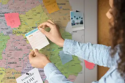 Printed Cork Memo Board Map of Poland