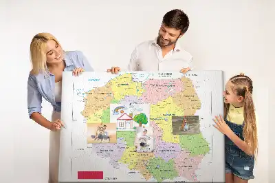 Printed Cork Memo Board Map of Poland