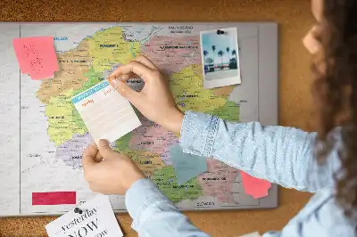 Printed Cork Memo Board Map of Poland
