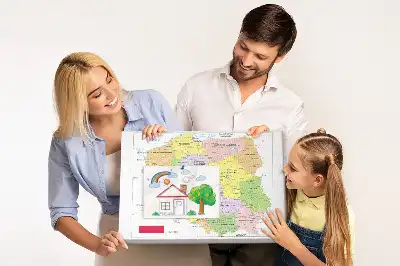 Printed Cork Memo Board Map of Poland