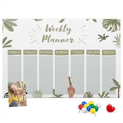 Safari Weekly Planner Cork Memo Board