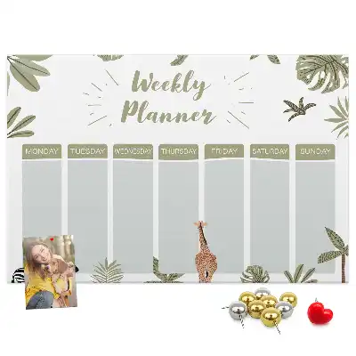 Safari Weekly Planner Cork Memo Board