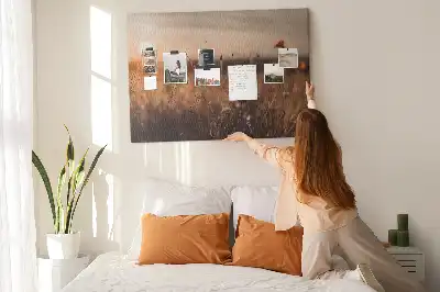 Printed Cork Board Field sunrise
