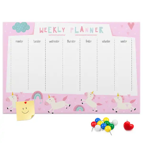 Weekly Cork Memo Board Planner for Kids