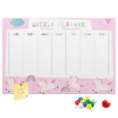 Weekly Cork Memo Board Planner for Kids