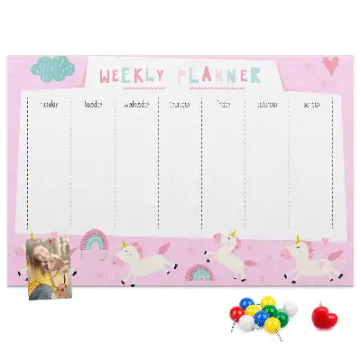 Weekly Cork Memo Board Planner for Kids