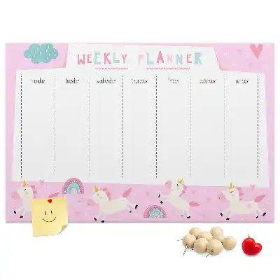 Weekly Cork Memo Board Planner for Kids