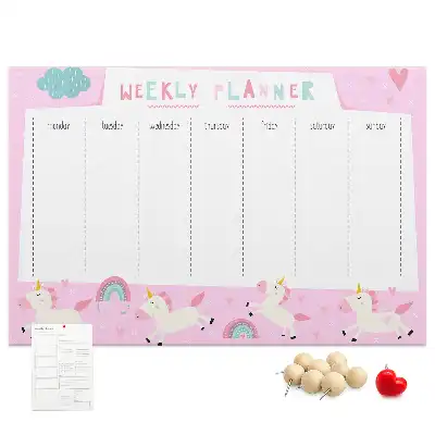 Weekly Cork Memo Board Planner for Kids