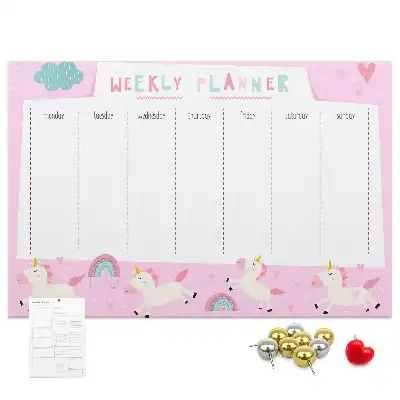 Weekly Cork Memo Board Planner for Kids