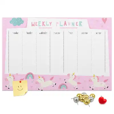 Weekly Cork Memo Board Planner for Kids