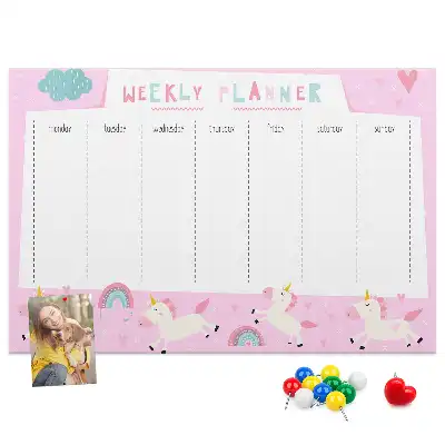 Weekly Cork Memo Board Planner for Kids