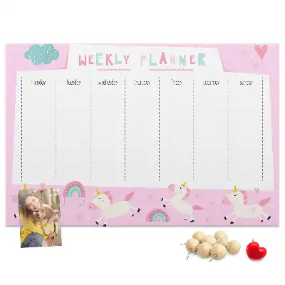 Weekly Cork Memo Board Planner for Kids