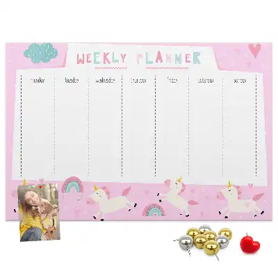 Weekly Cork Memo Board Planner for Kids