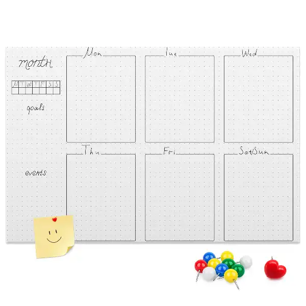 Weekly Planning Printed Cork Board