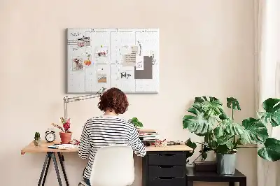 Weekly Planning Printed Cork Board