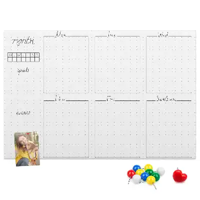 Weekly Planning Printed Cork Board