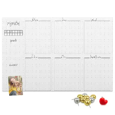 Weekly Planning Printed Cork Board