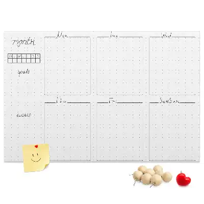 Weekly Planning Printed Cork Board