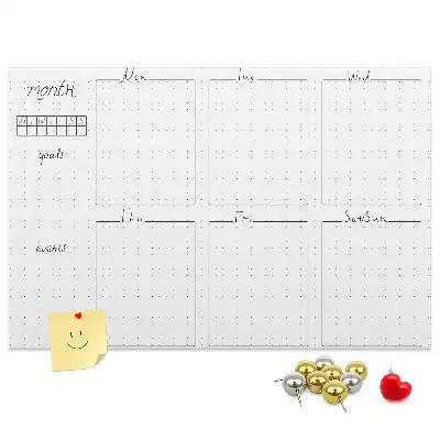 Weekly Planning Printed Cork Board