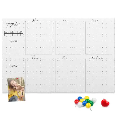 Weekly Planning Printed Cork Board