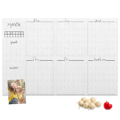 Weekly Planning Printed Cork Board