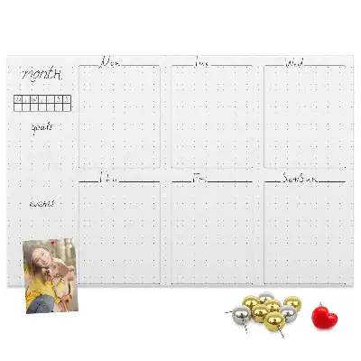 Weekly Planning Printed Cork Board