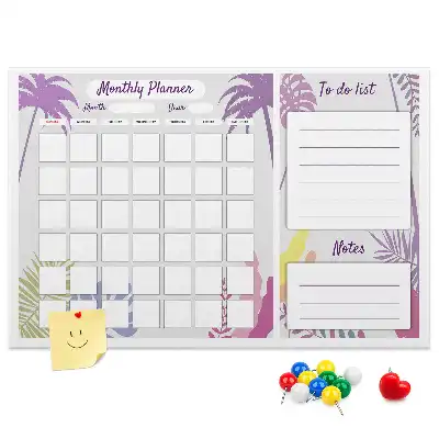 Printed Cork Memo Board Monthly planner